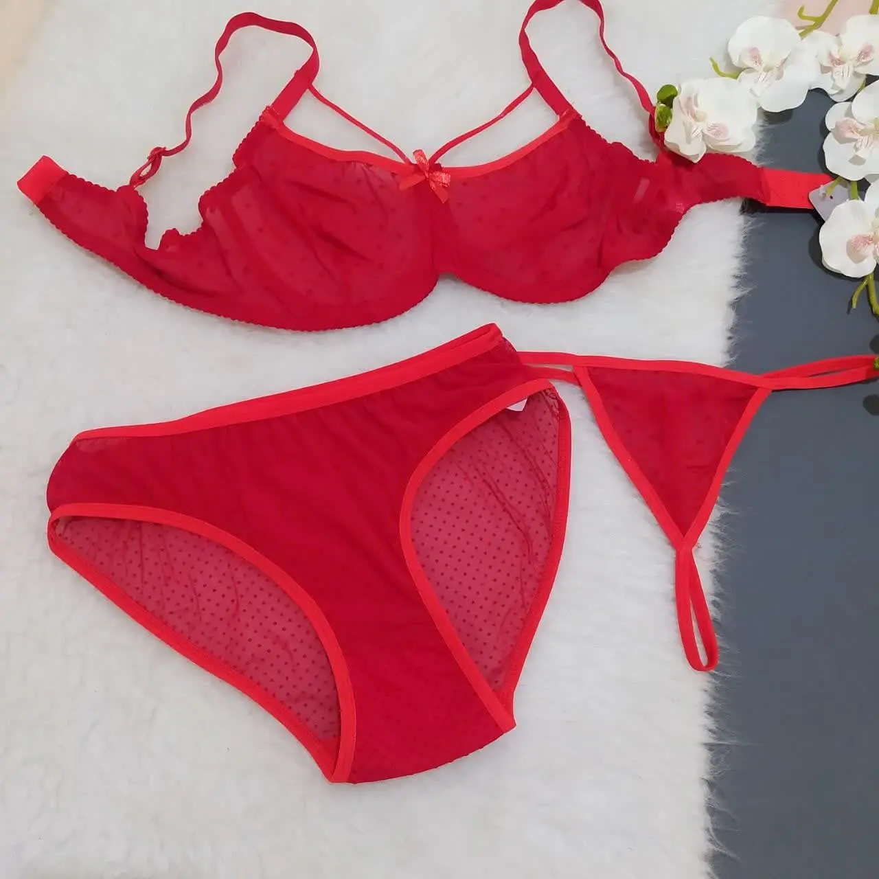 👙ست سه تیکه تور گاز👙
