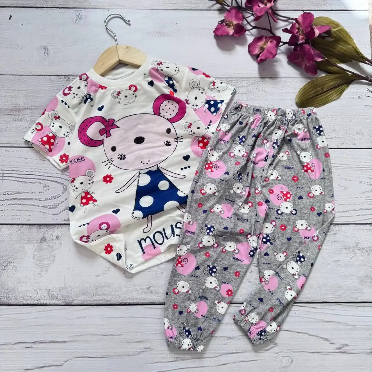 💞 ست تیشرت شلوار موش باهوش 💞
