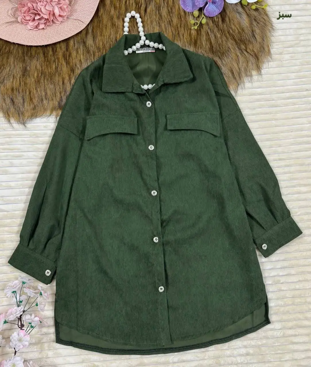 نام: مانتو مخمل کبریتی آویشن
