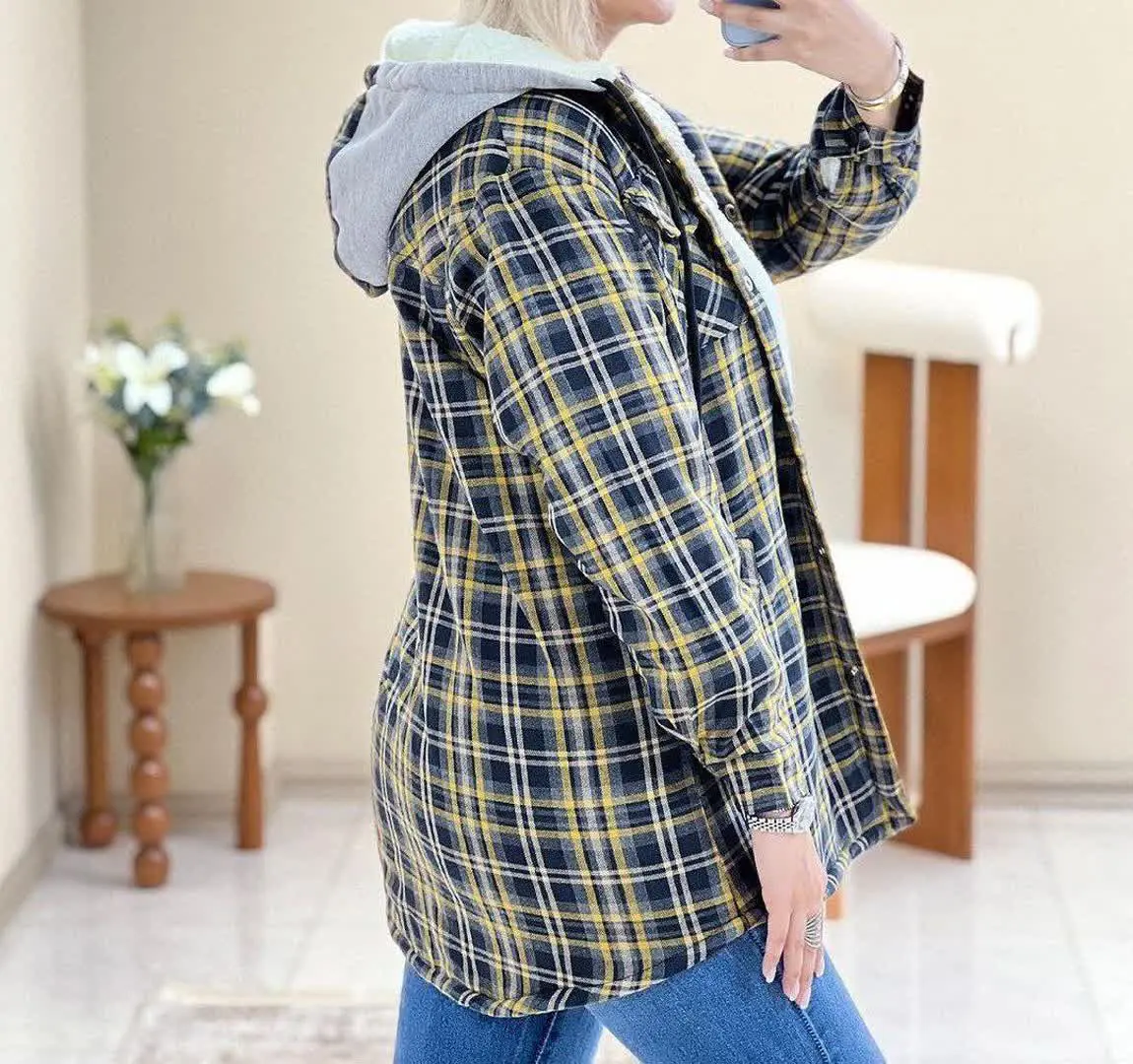 💞کاپشن تو خز شیک چهارخونه💞
