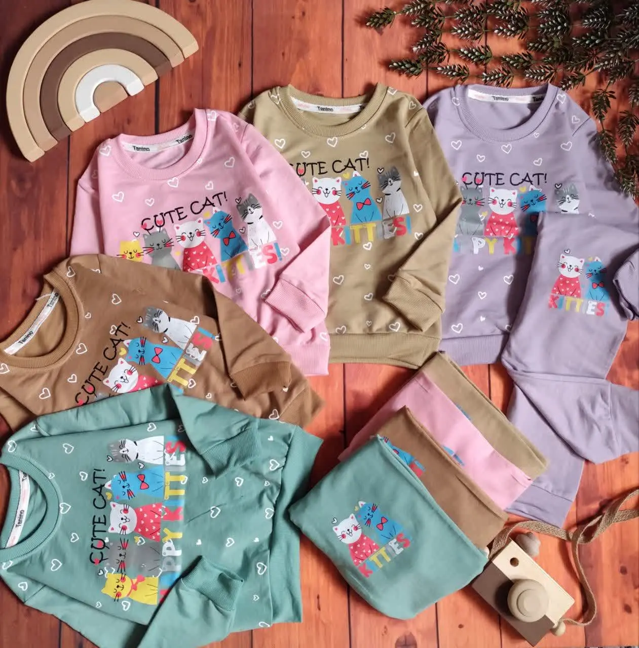 😍ست بلوز و شلوار دخترانه گر...