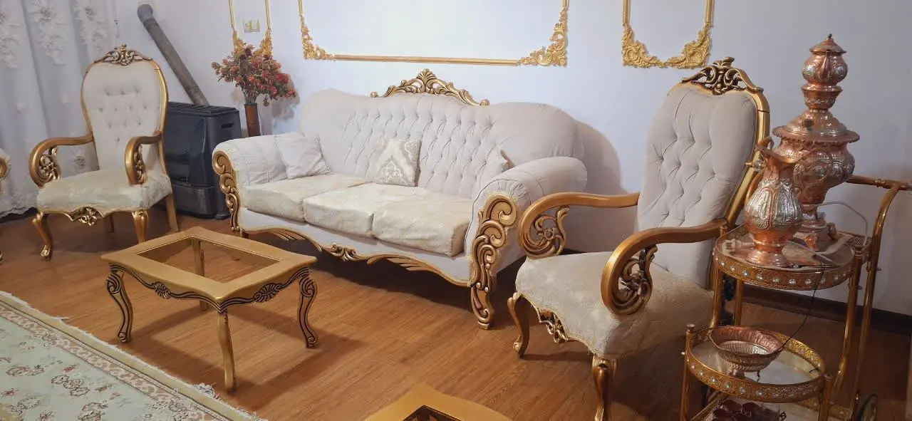 مبل نیمه استیل۷نفره در حد نو