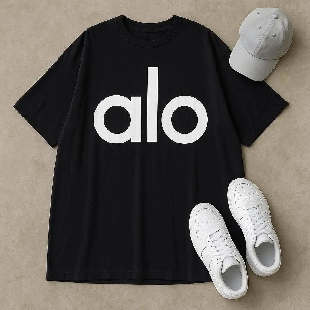 🎀 تیشرت مشکی طرح ترند alo