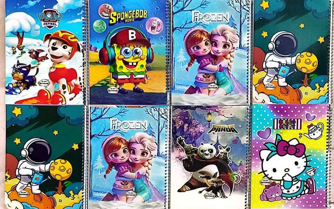 دفتر ۵۰ برگ فانتزی خطی طلقی تک سیم با کاغذ ۷۰ گرم
