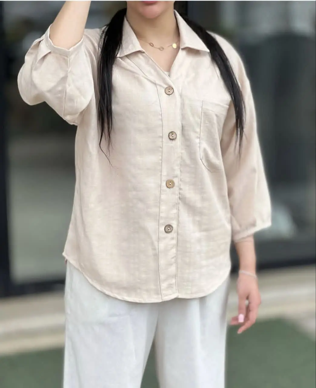 نام: مانتو دکمه چوبی
