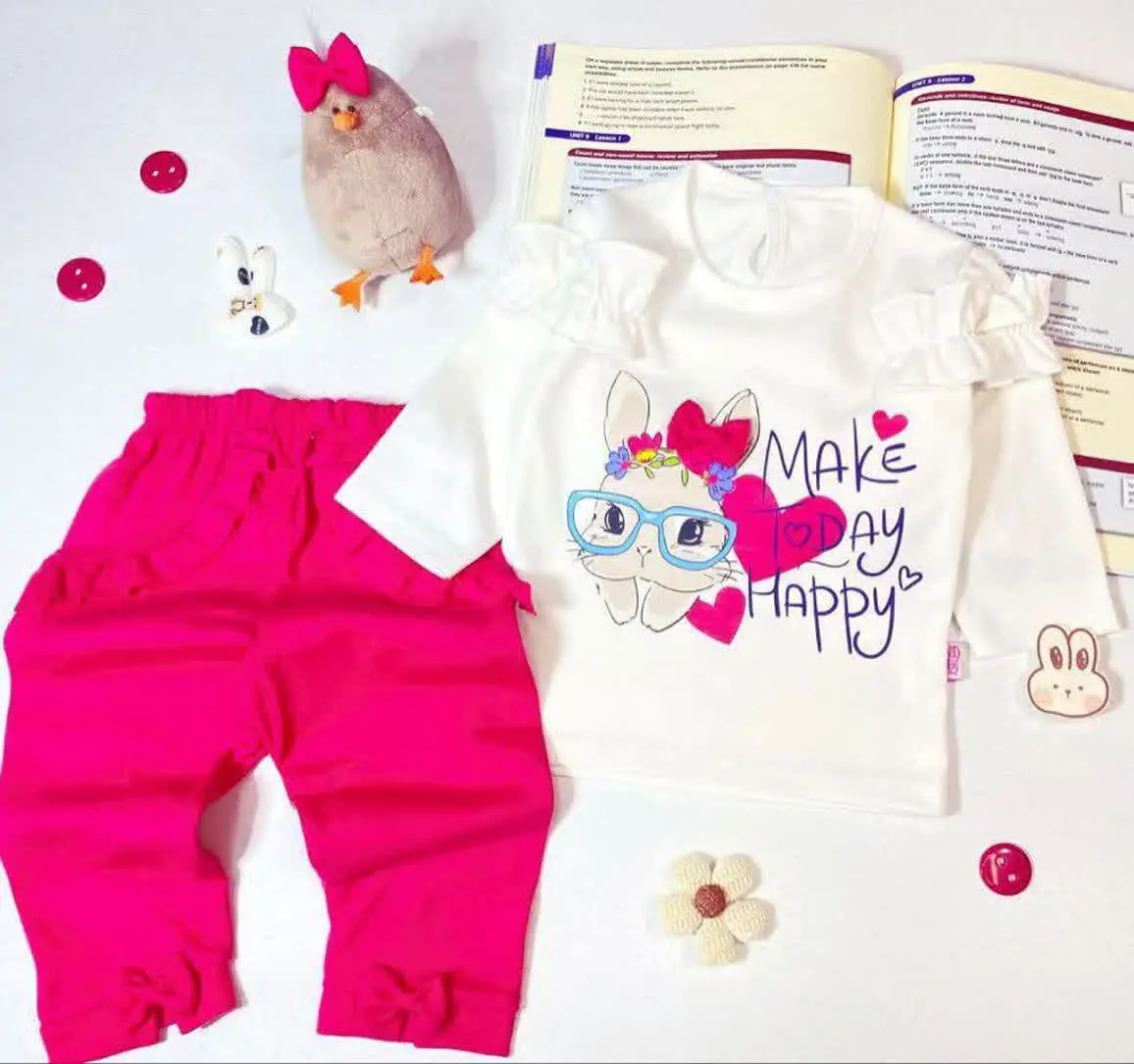 ❤️بلوز شلوار صورتی نوزاد تا...