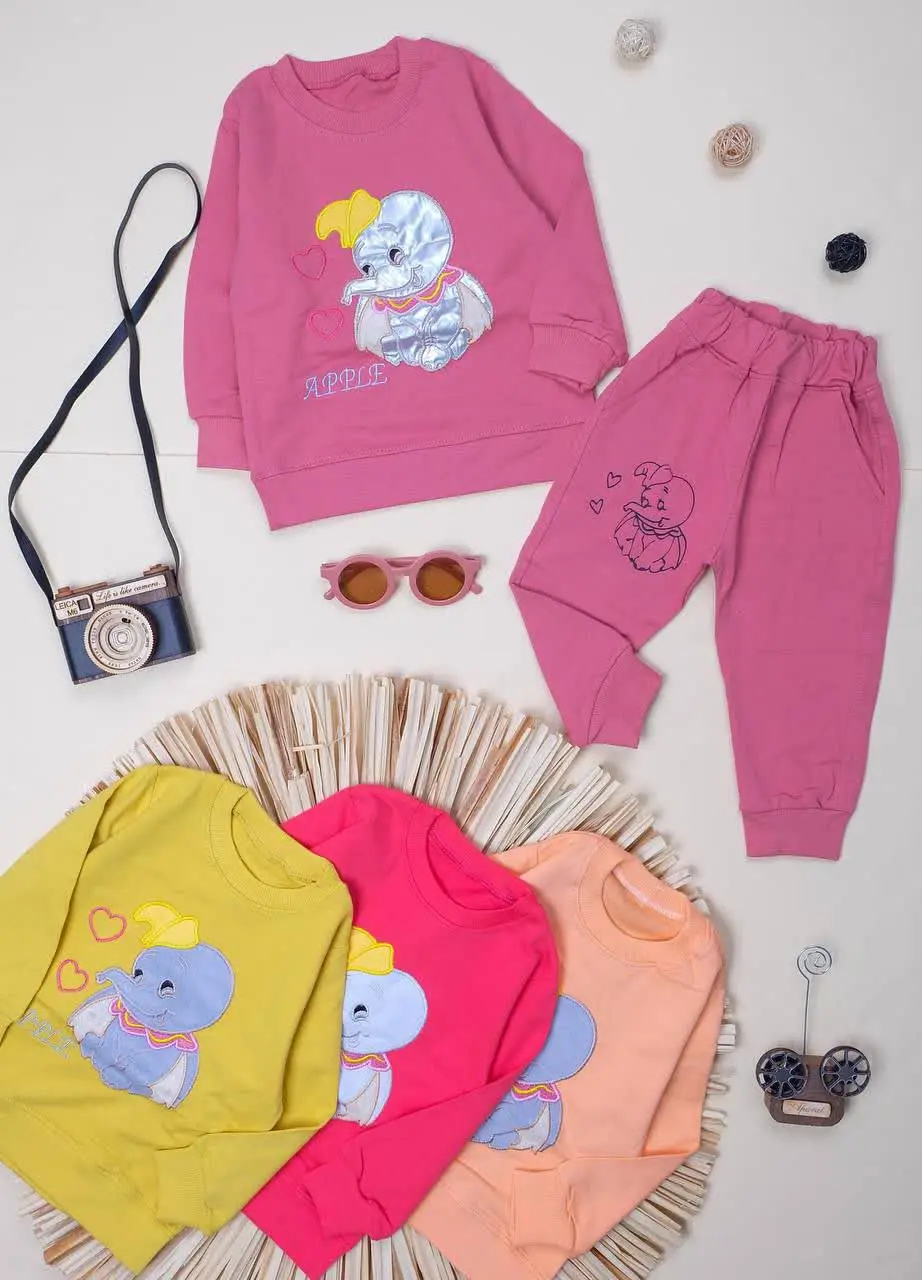 👕نام#بلوز شلوار دخترانه گلدوزی فیل 
