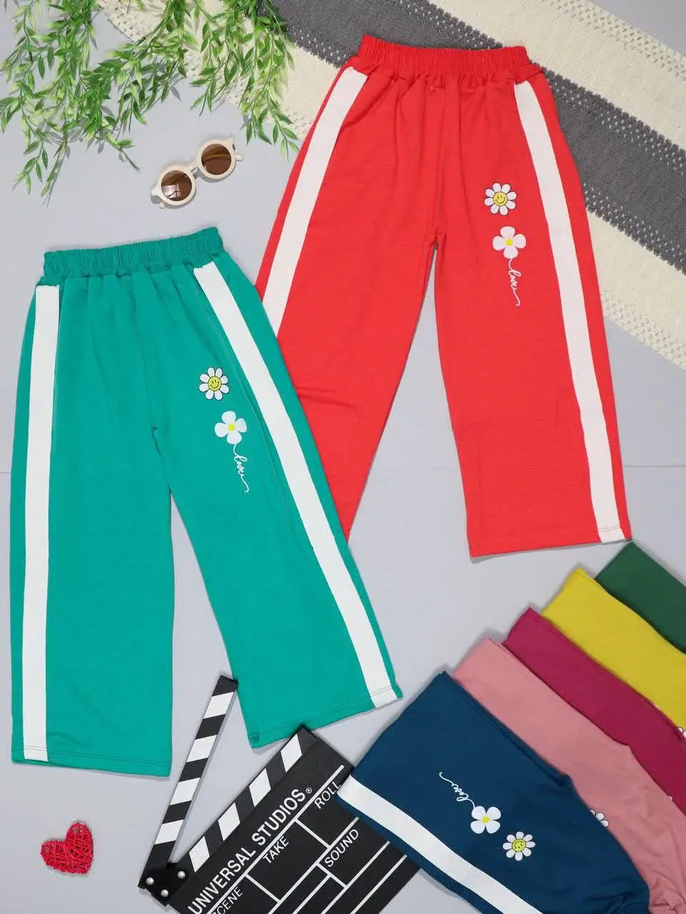 👫شلوار راحتی بگ دخترانه بغل نوار 👫
