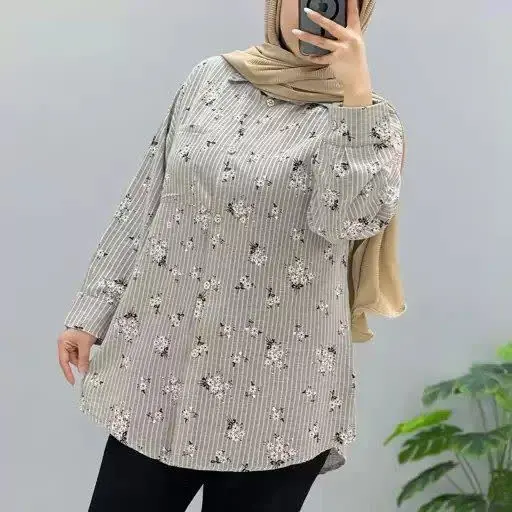 ✅ شومیز گل گچی، جنس لینن