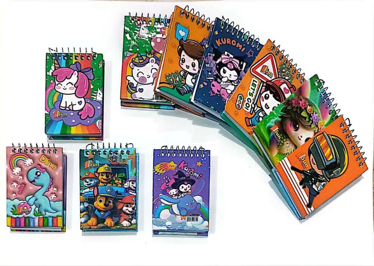 دفتر یادداشت جلد سخت ۱/۳۲ فانتزی سیمی 
