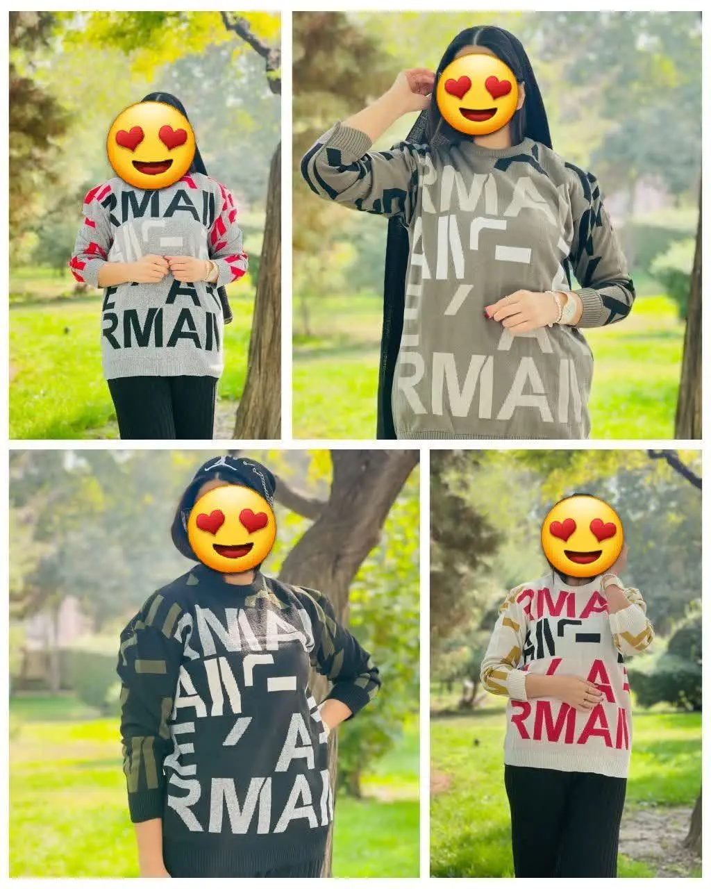 بلوز بافت طرح دار 😍🍁 حروف انگلیسی 
