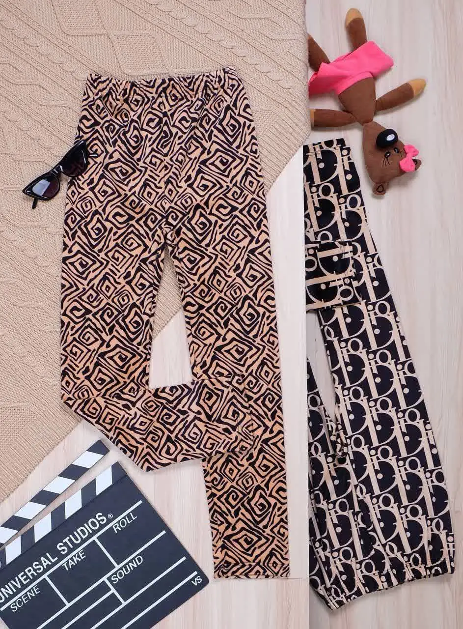 👫شلوار مخمل راسته دخترانه چاپ میکس👫
