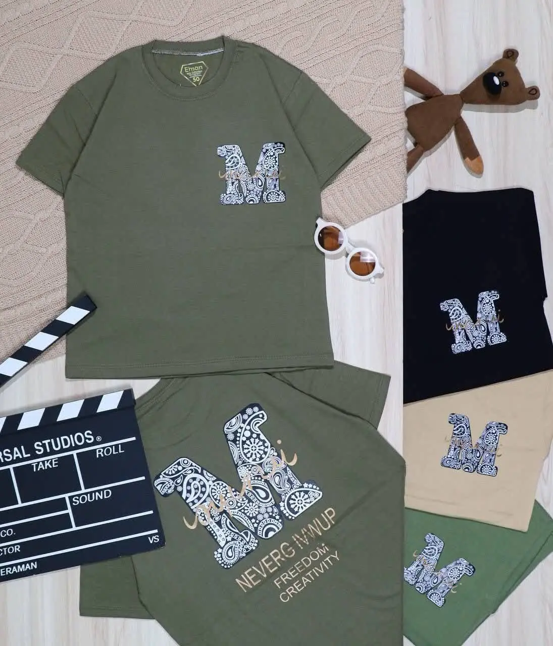 👫تیشرت پسرانه باکسی چاپ M👫
