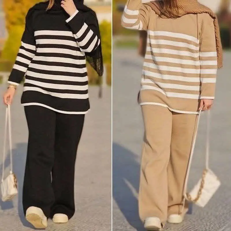 🖋نام: ست بافت زنانه راه راه
