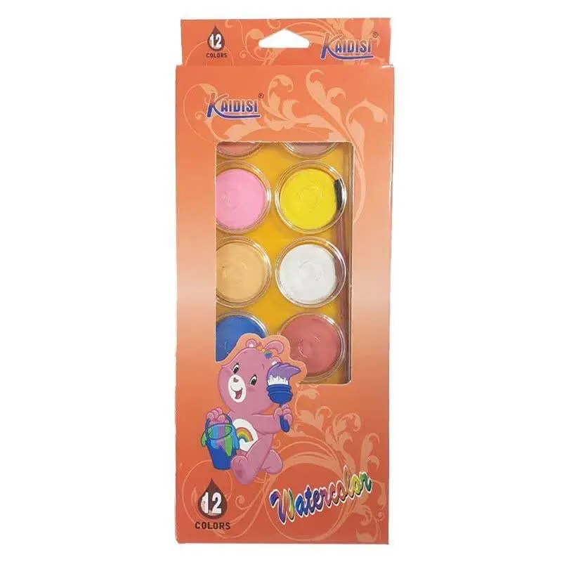 آبرنگ ۱۲ رنگ جعبه مقوایی کایدیسی
