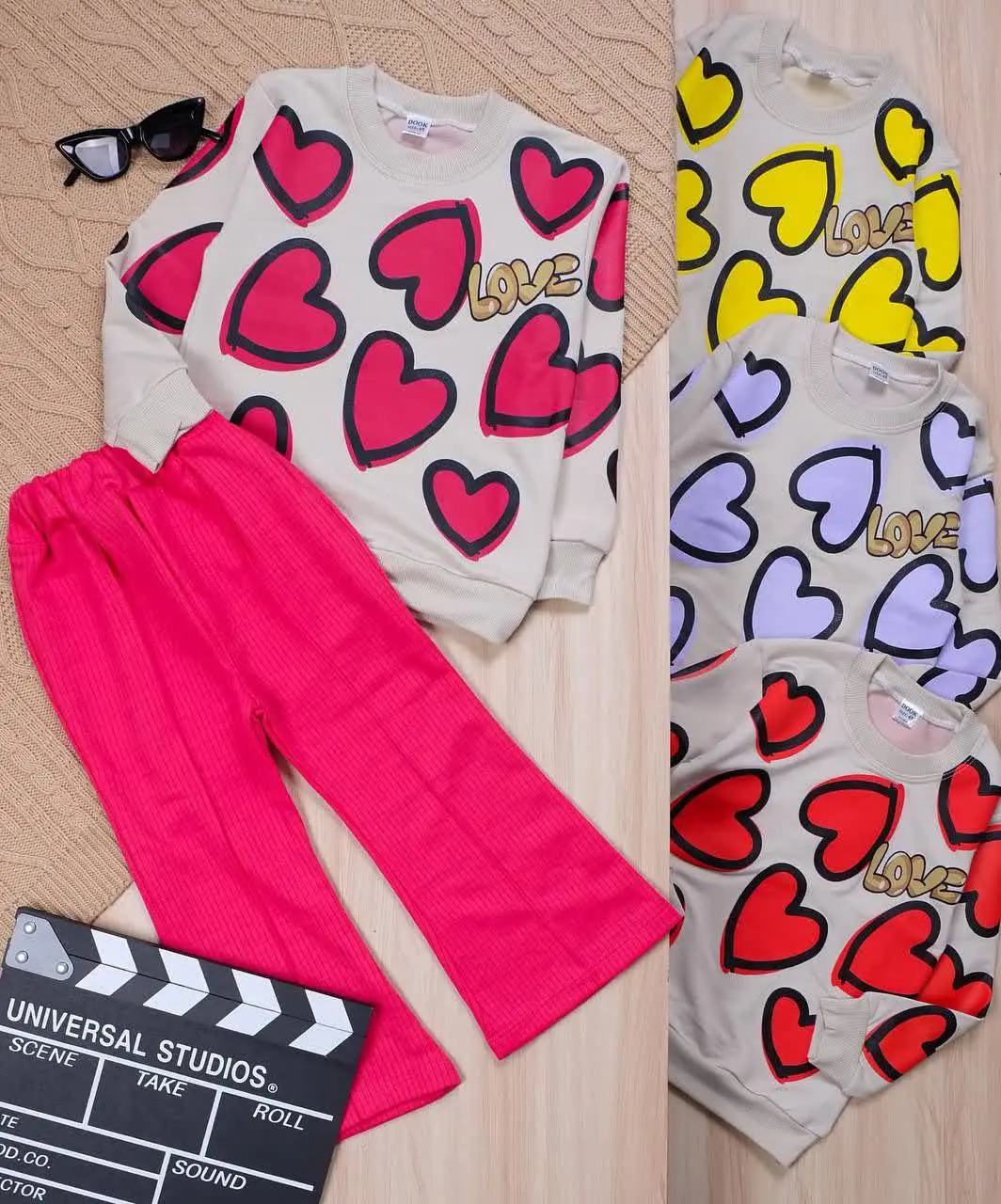 👫بلوز و شلوار تمام چاپ قلب LOVE👫
