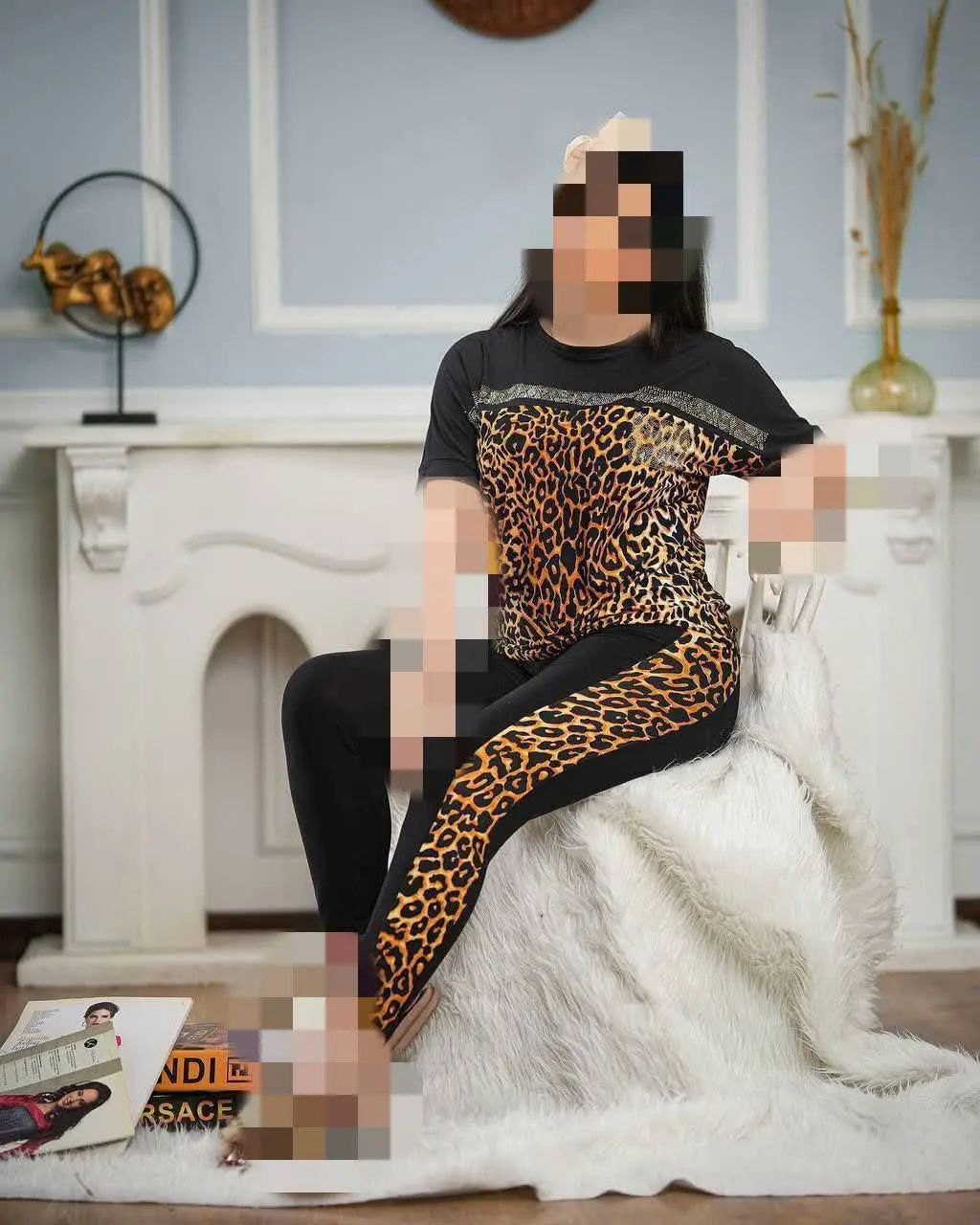 🖋نام: تیشرت شلوار پلنگی سلنا
