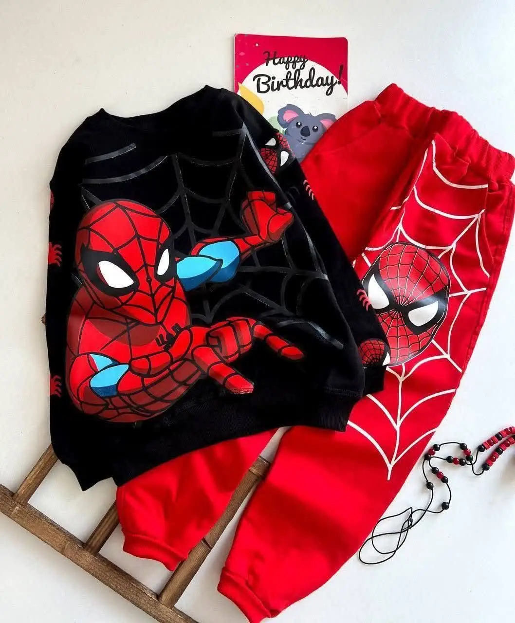 بلوز و شلوار پسرانه طرح اسپایدرمن
