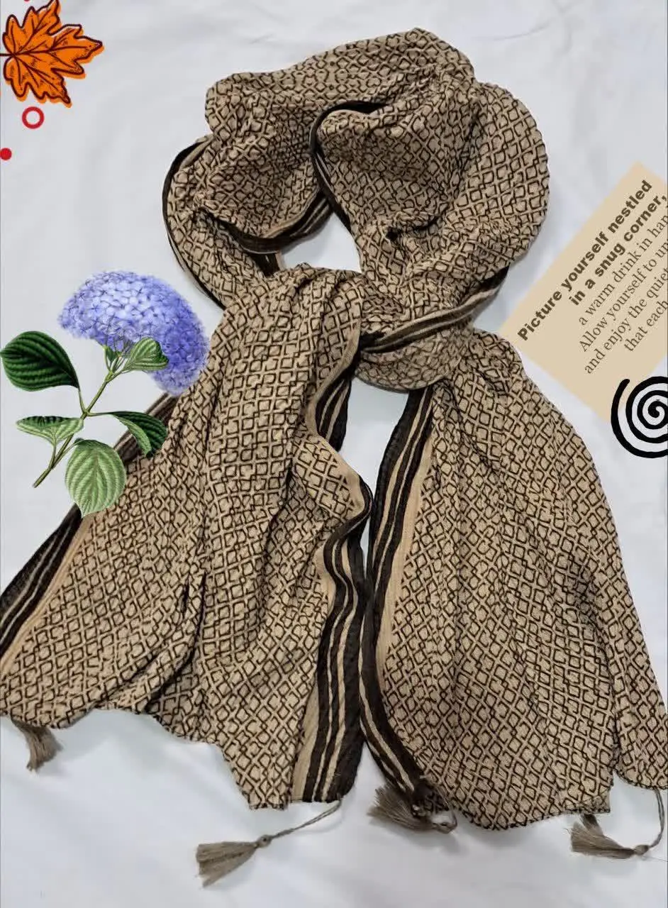 🍂 شال پلیسه نخی پاییزه 🍂