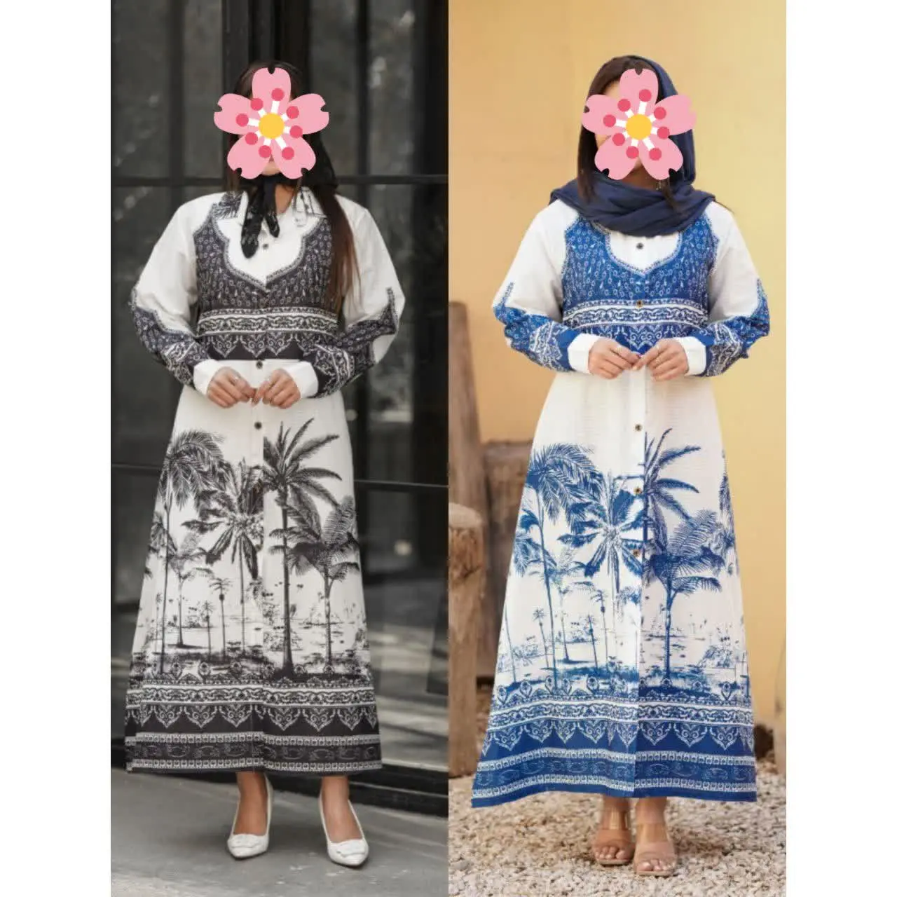 🦋نام محصول: ماکسی مانتویی نخل 🌴
