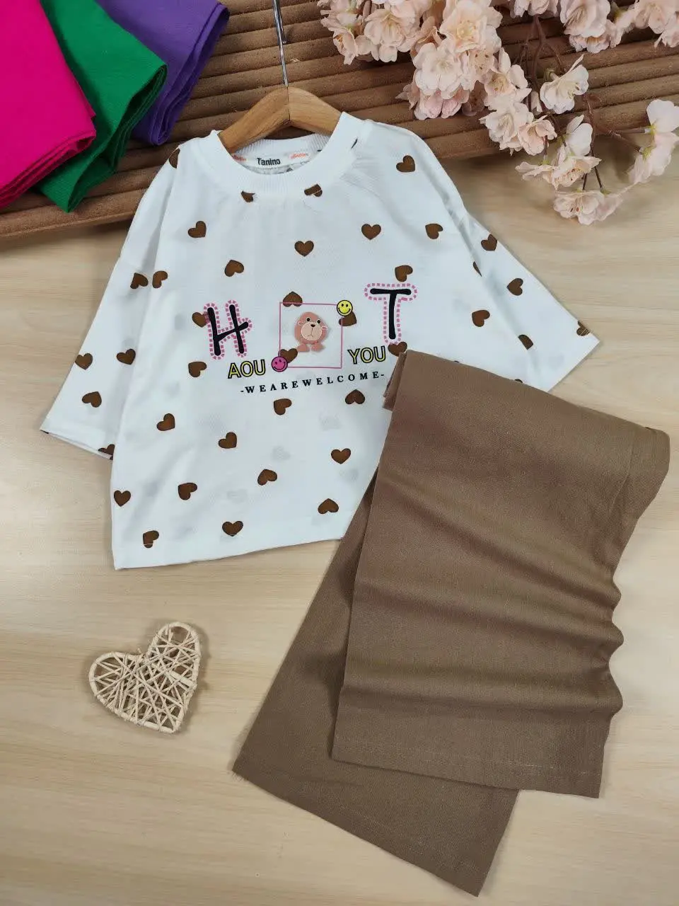 کراپ شلوار عروسکی قلبی