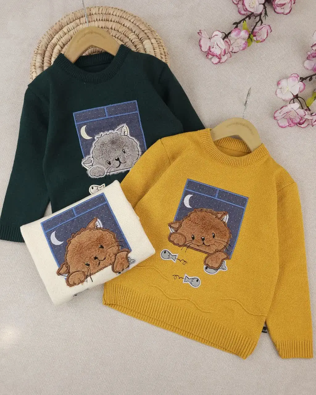 بلوز بافت پسرانه گربه ماهی