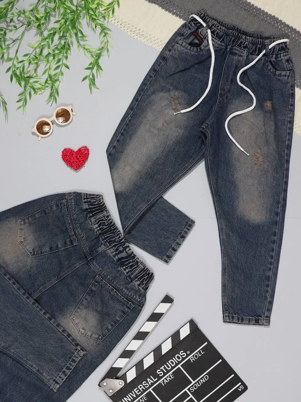 👫شلوار جین مام ساده کثیف شور 👫