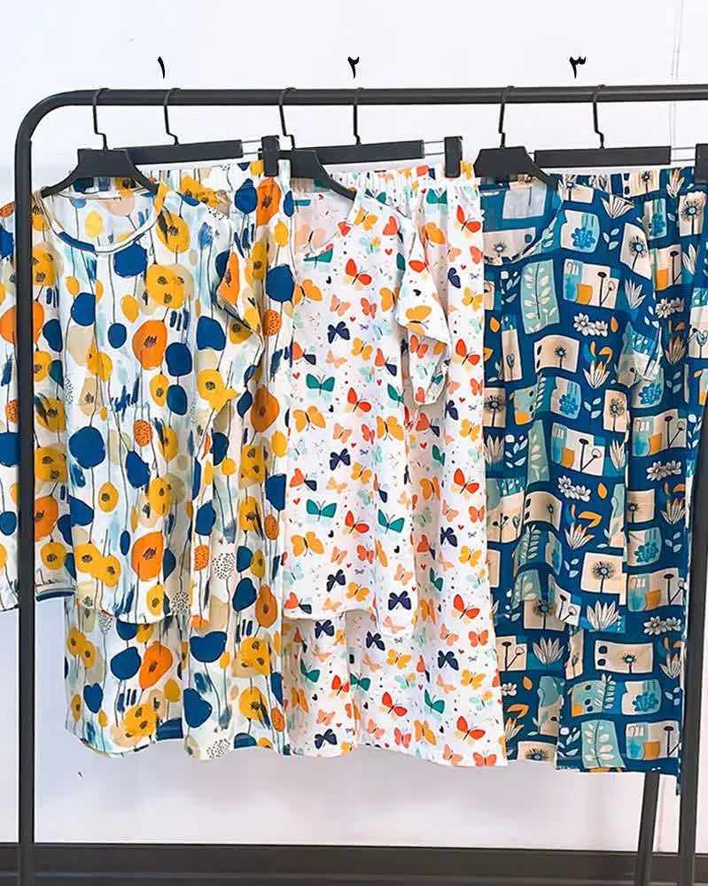 ⚡️ست»»» تیشرت شلوار نخی تای...