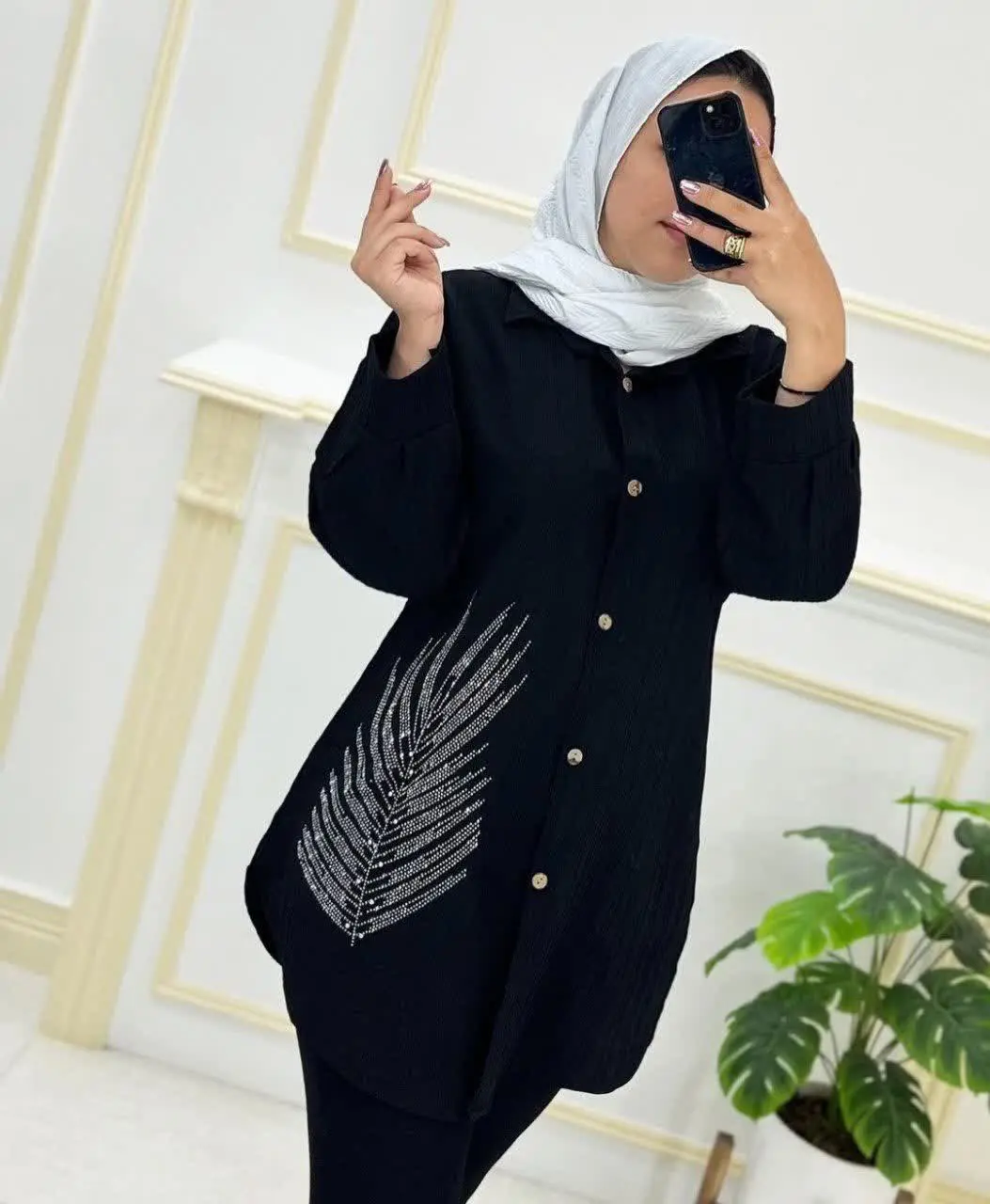 نام: شومیز مانتویی نگین برگی
