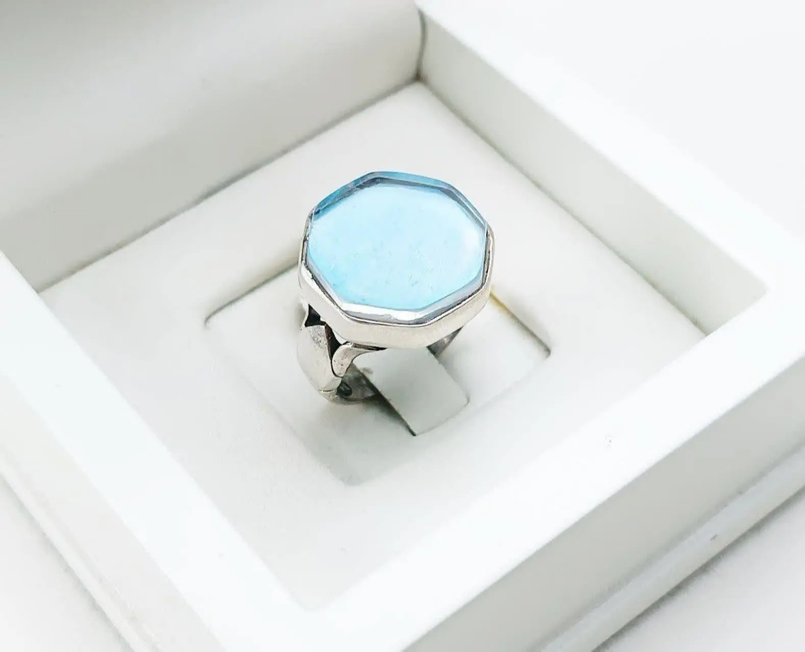 انگشتر نقره مردانه ۸ ضلعی