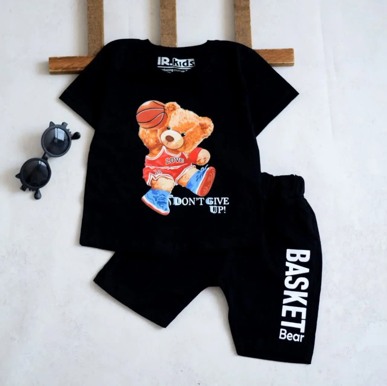 تیشرت شورت مشکی خرس بسکتبالیست🐻🏀
