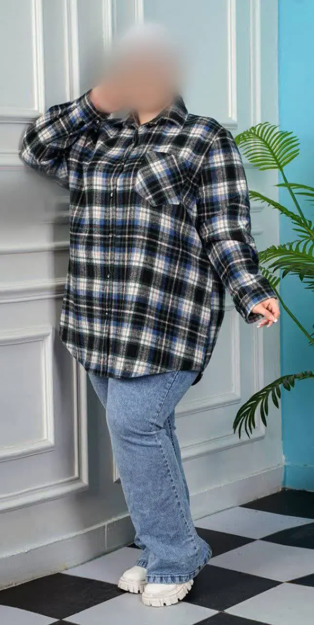 👗نام مدل: شومیز چهارخانه (شکت) 
