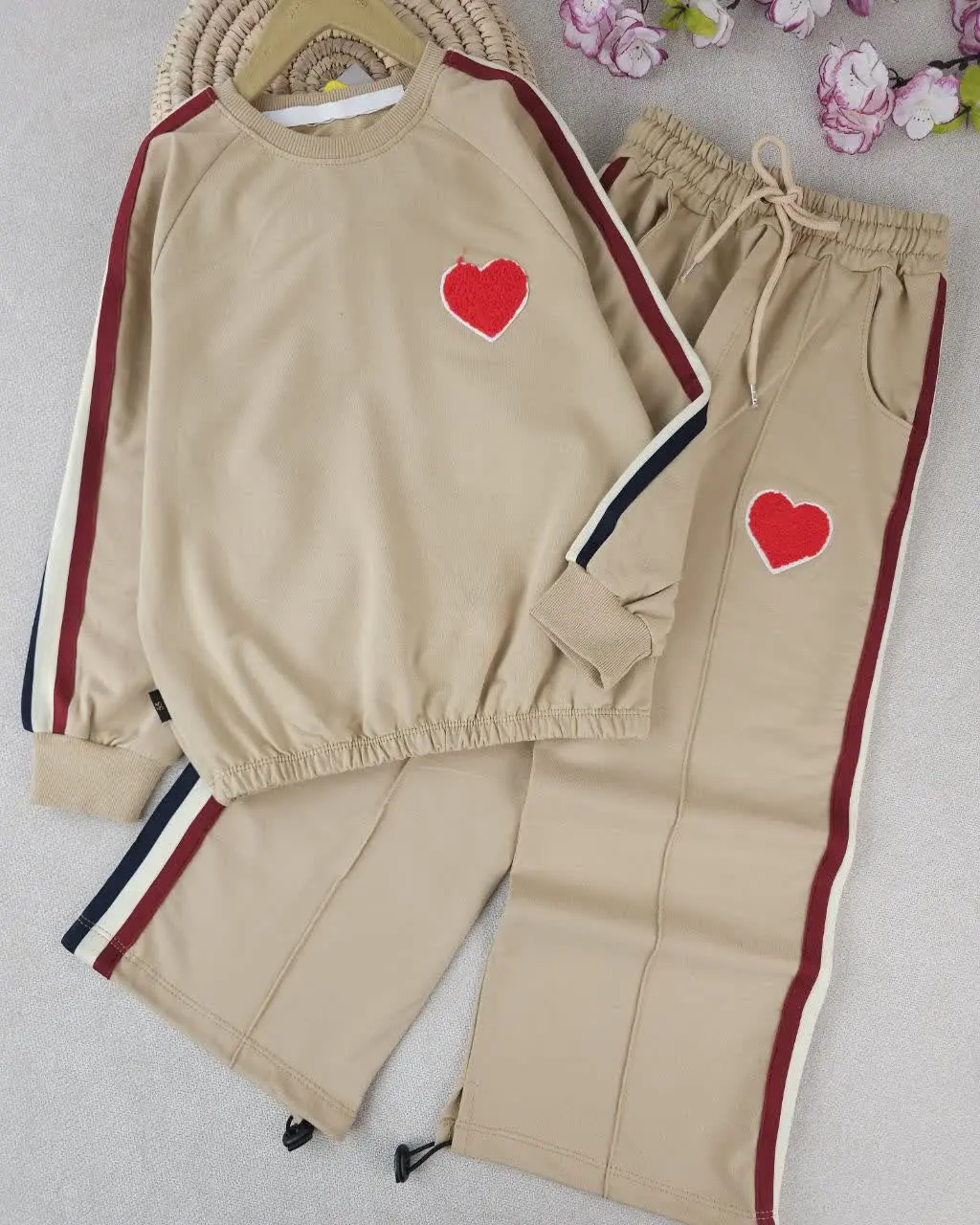 کراپ آستین بلند وشلوار دختر...