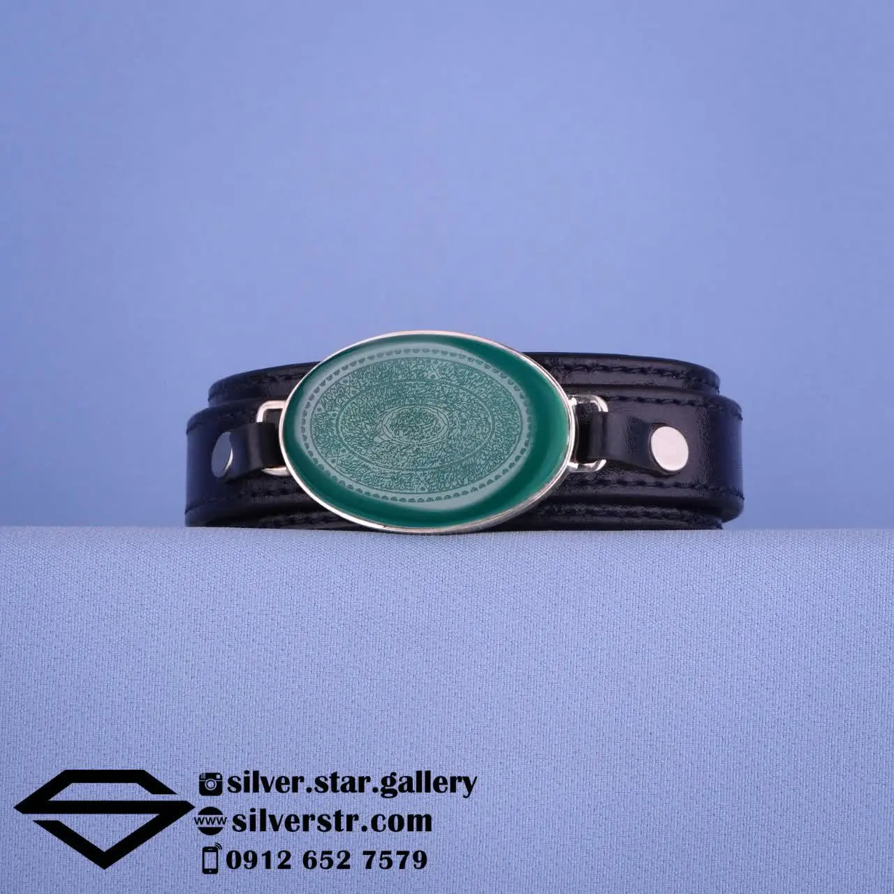 💚 دستبند #مردانه عقیق سبز خطی کد ۷۷۱
