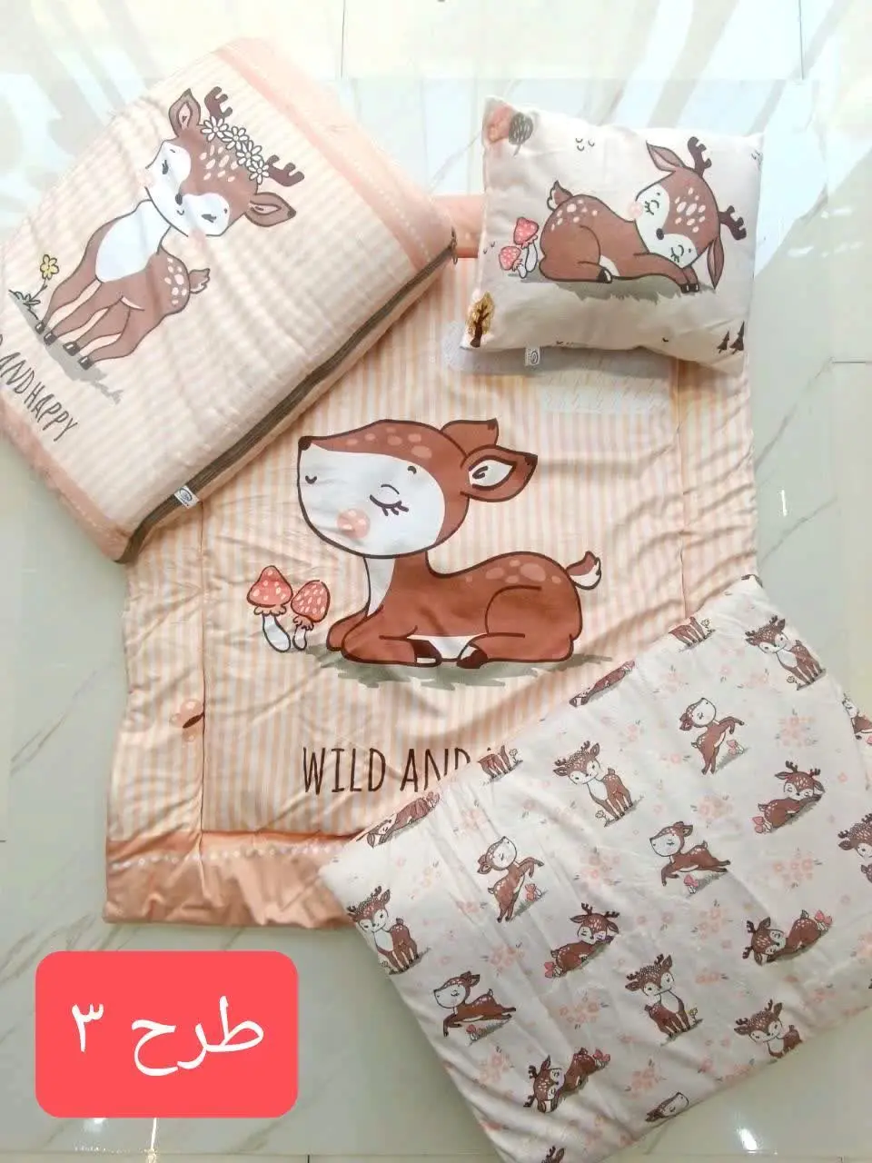 سرویس چهار تیکه مخمل نوزادی
