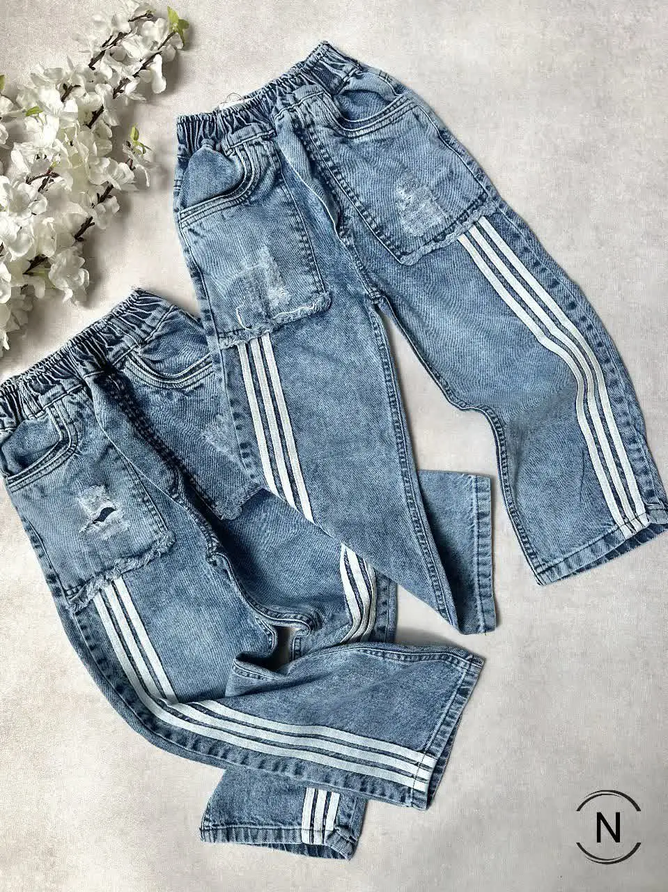 شلوارلی نیم بگ پسرانه سه خط...