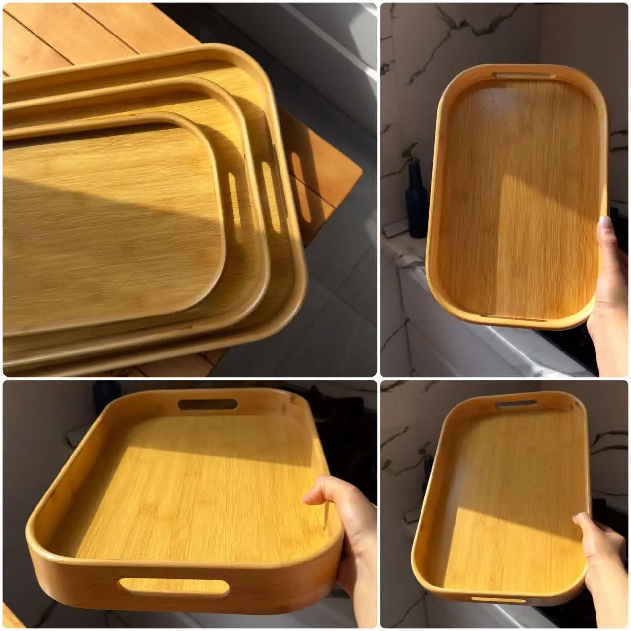 💥سینی ۳تکه بامبو بیضی💥