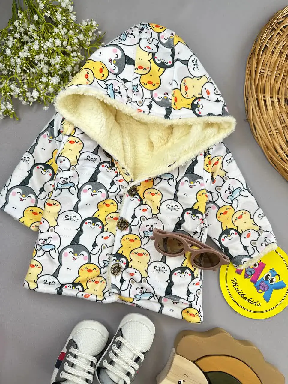 کاپشن طرح پنگوئن خزدار نوزا...