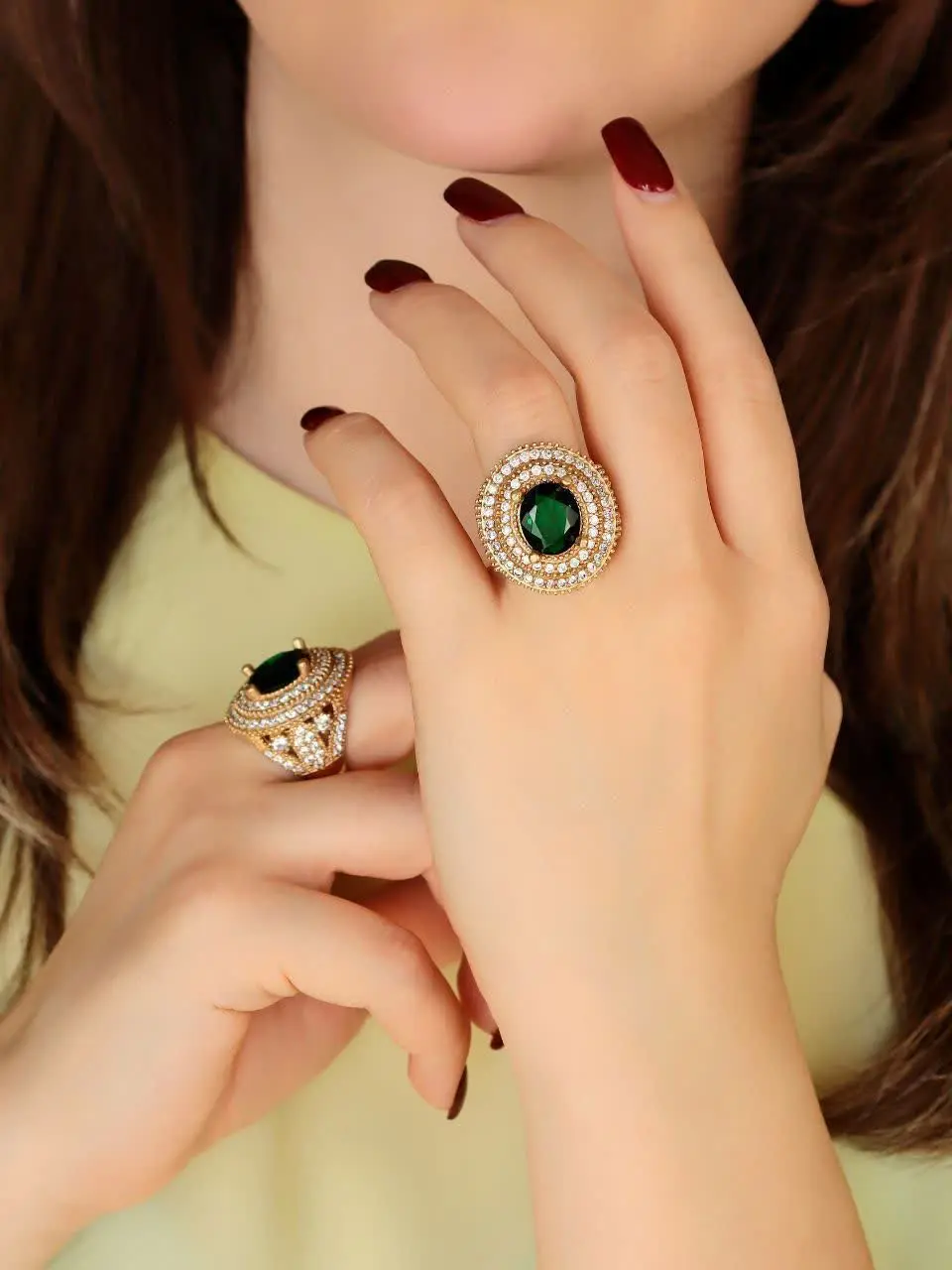 انگشتر عقیق و زمردی😍