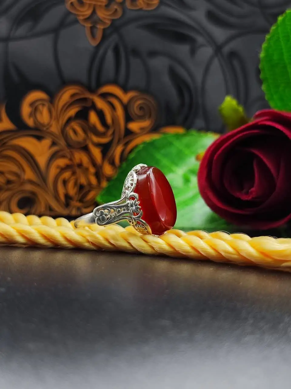 #انگشتر_زنانه_عقیق_سرخ
