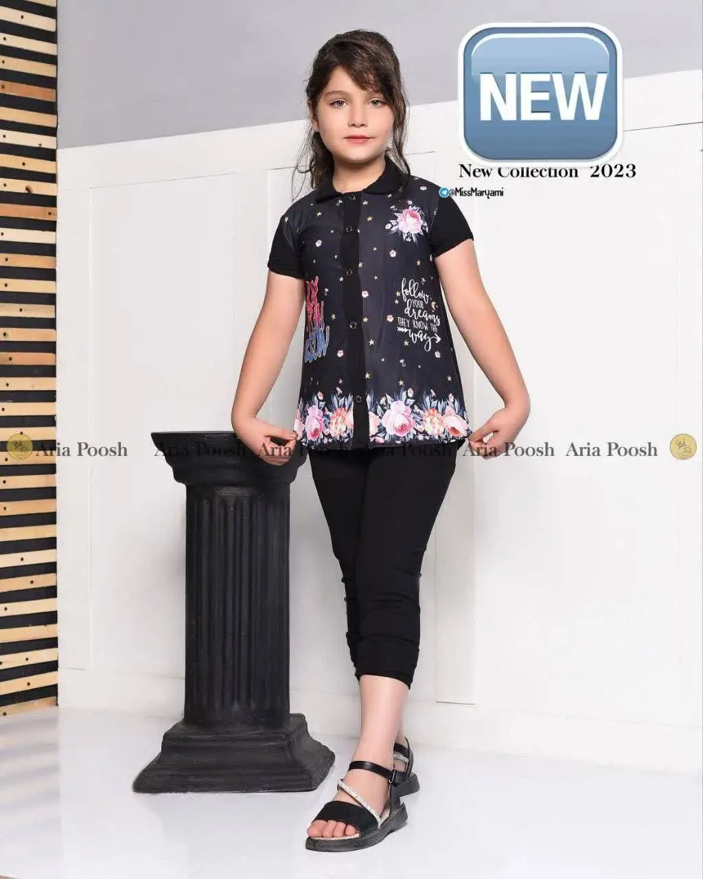 👫شومیز تک مشکی ابرو بادی چاپ گل👫
