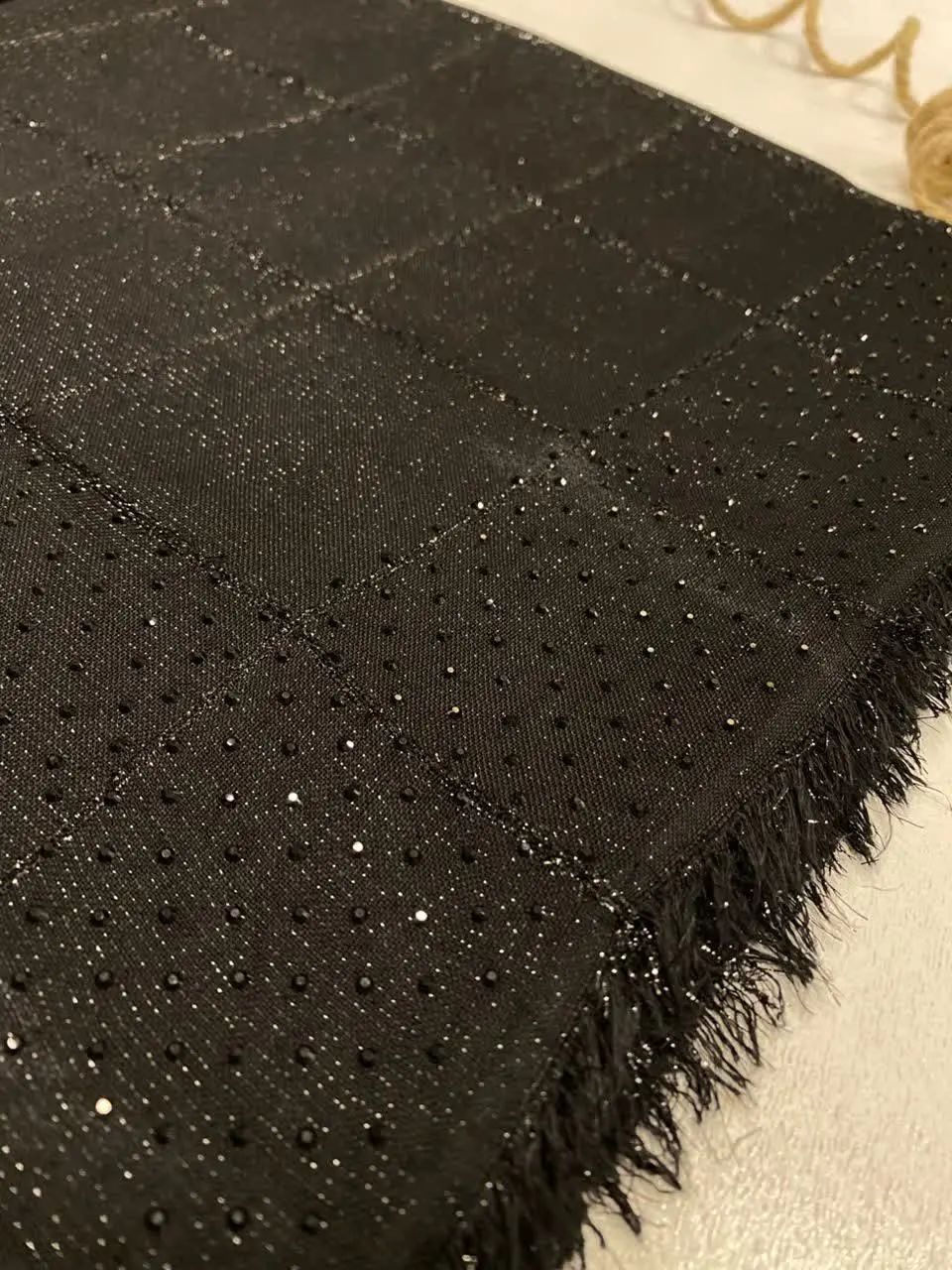 روسری نخی نگینی مشکی