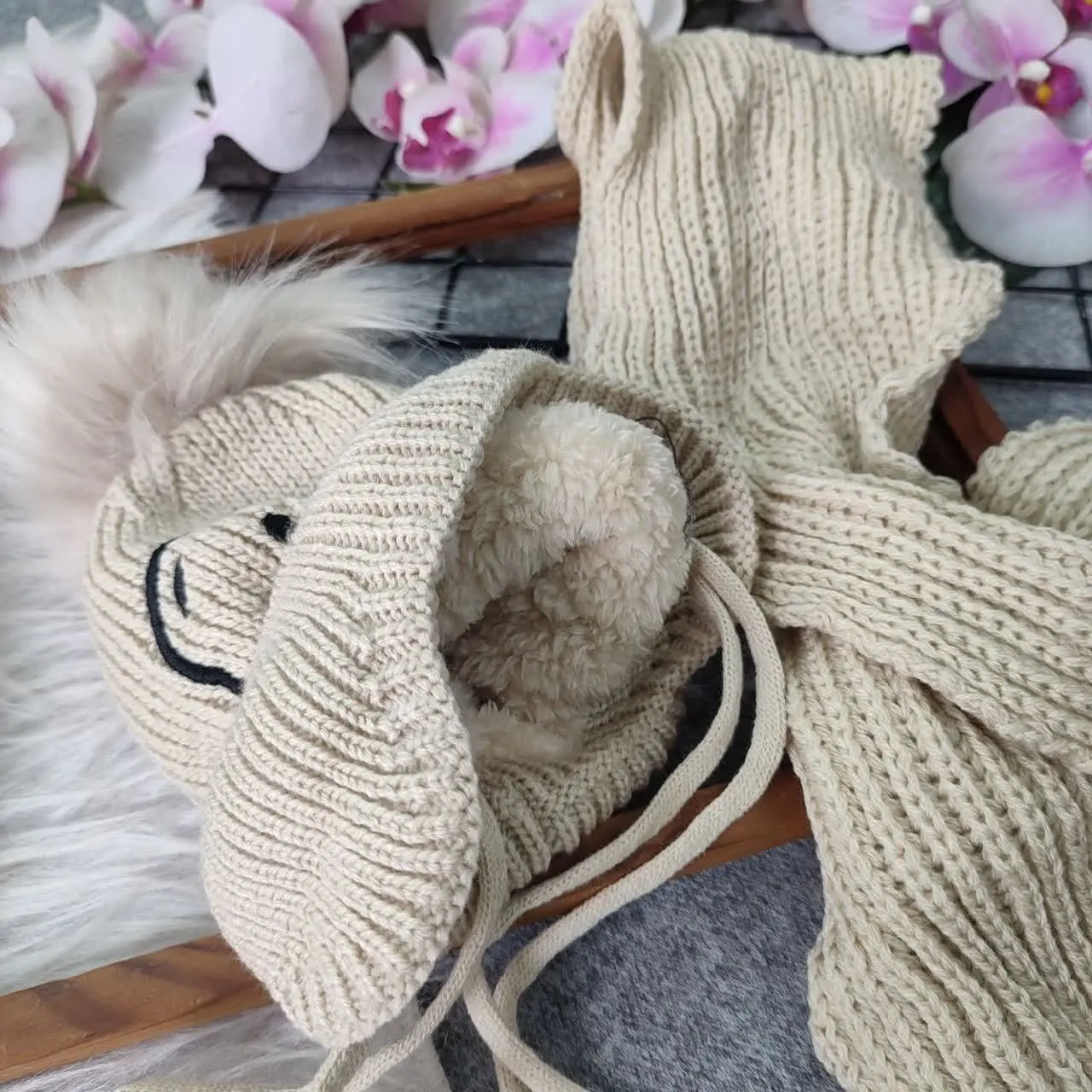 🍁نام: شال و کلاه خرسی 
