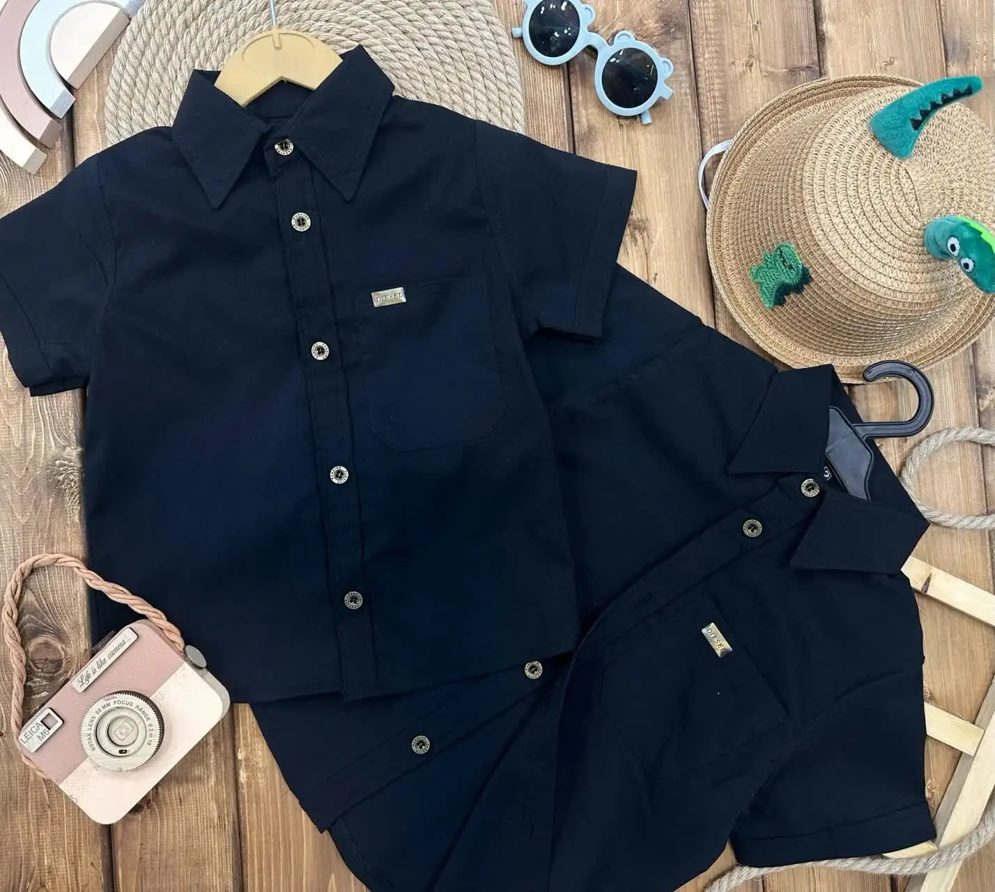 👫پیراهن تک یقه دار پسرانه جلو دکمه✅
