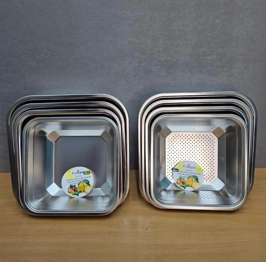 آبکش و لگن ۴ پارچه مربع Unique
