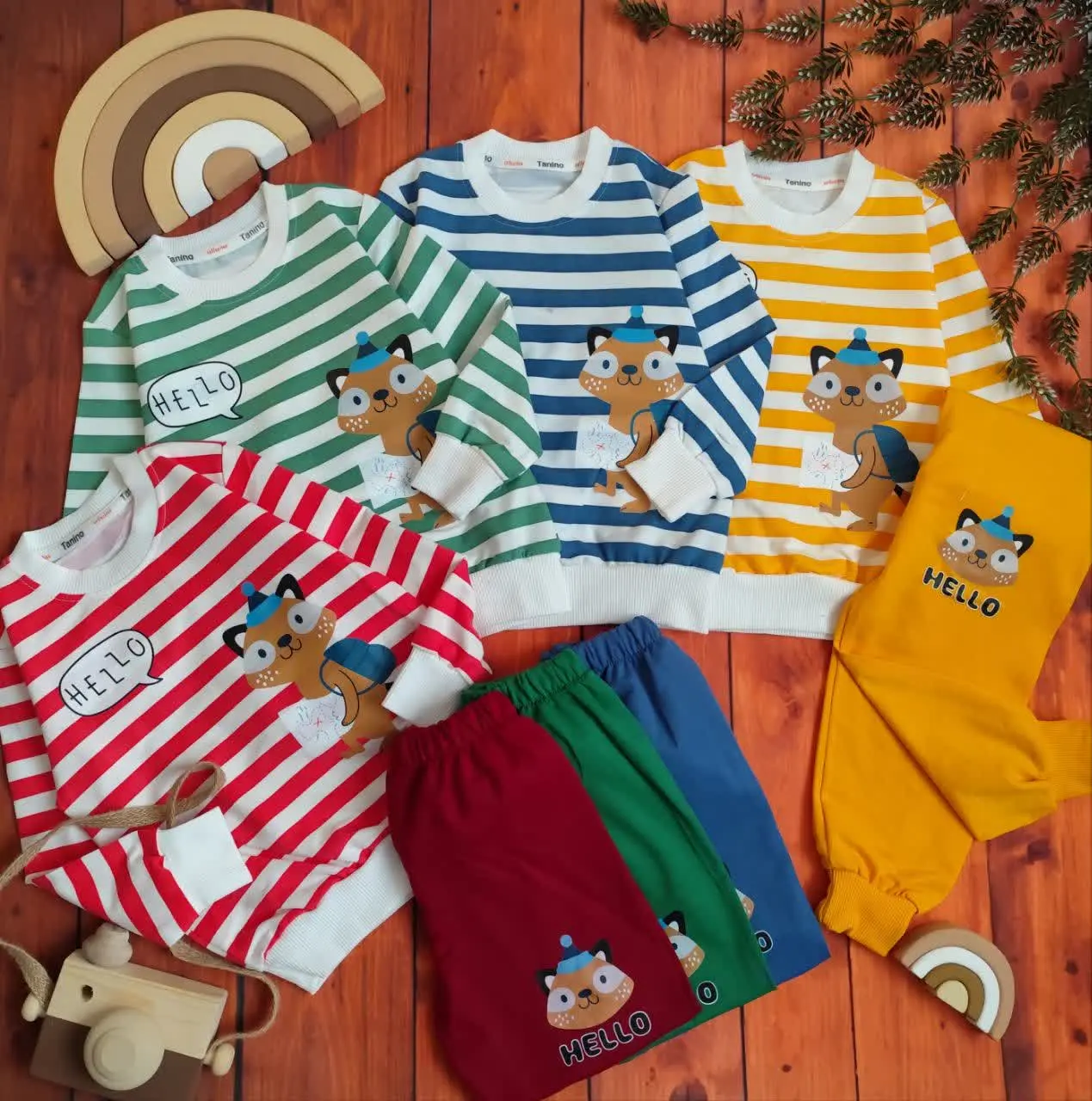 😍ست بلوز و شلوار راه راه رو...