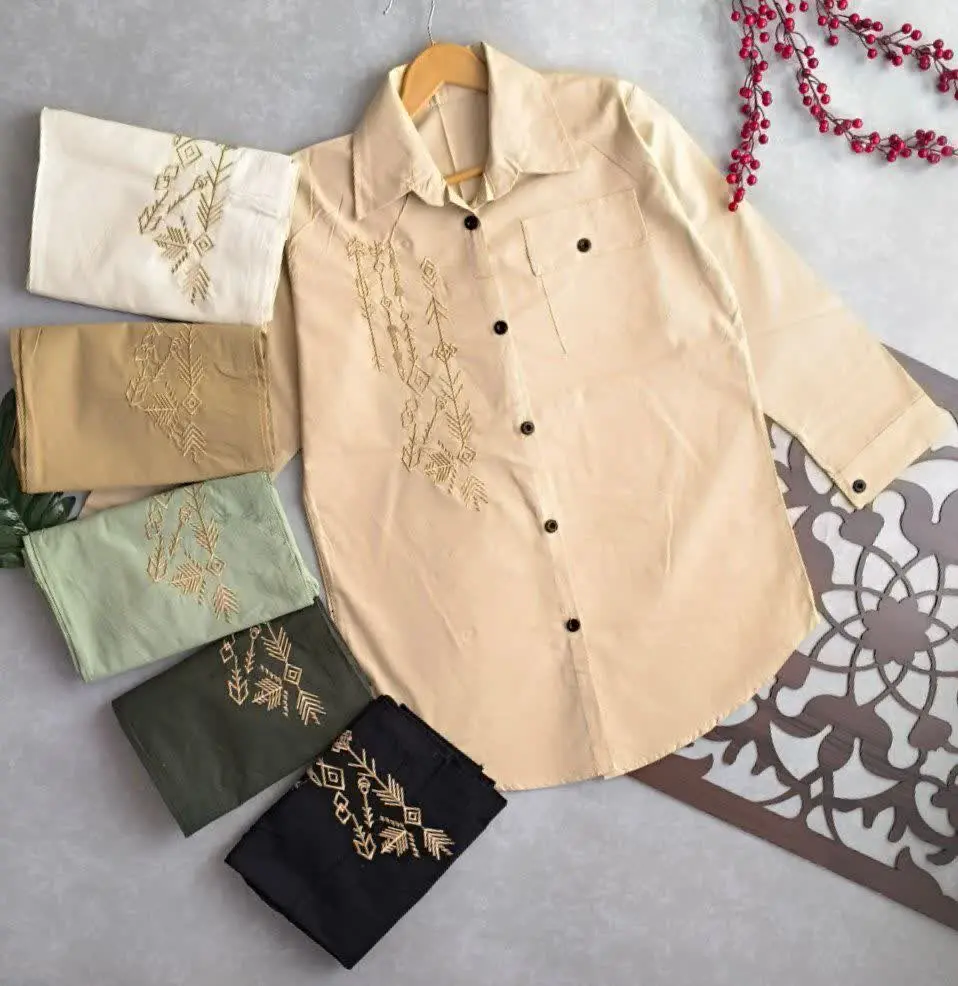 ✅شومیز گلدوزی جیبدار، 
