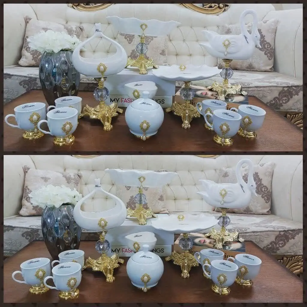 😍سرویس چهارتیکه پذیرایی طرح گوشواره

