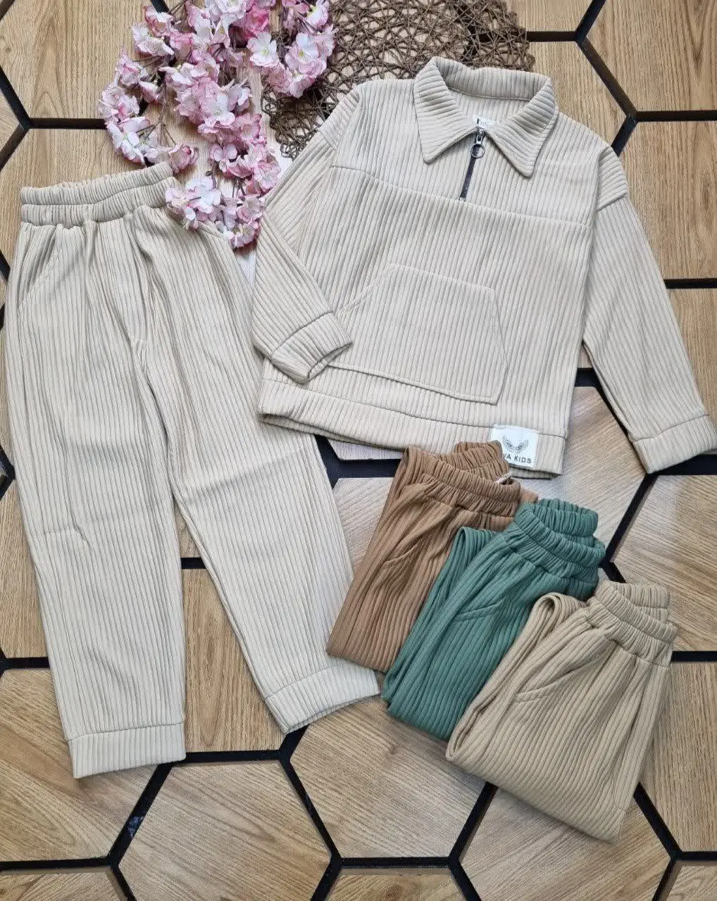 🍀بلوزشلواریغه زیپ میله ای پ...