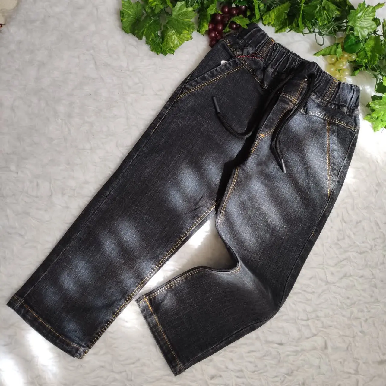 شلوار جین راسته زغالی پسران...